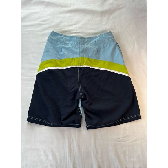 Men’s Nautica Swim Trunks, Size 30W Blue, Green, Mesh Lined - Picture 6 of 7